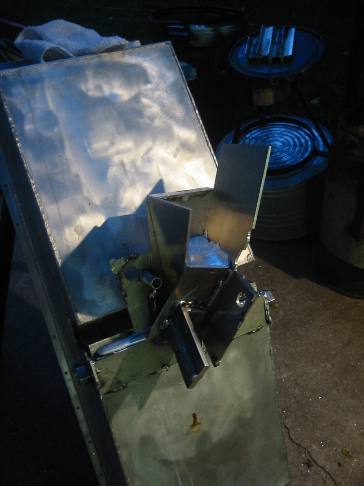 Additional scrap was added as a heat sync for the funnel.