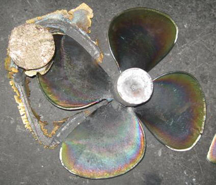 Foundry cast 4 blade propeller