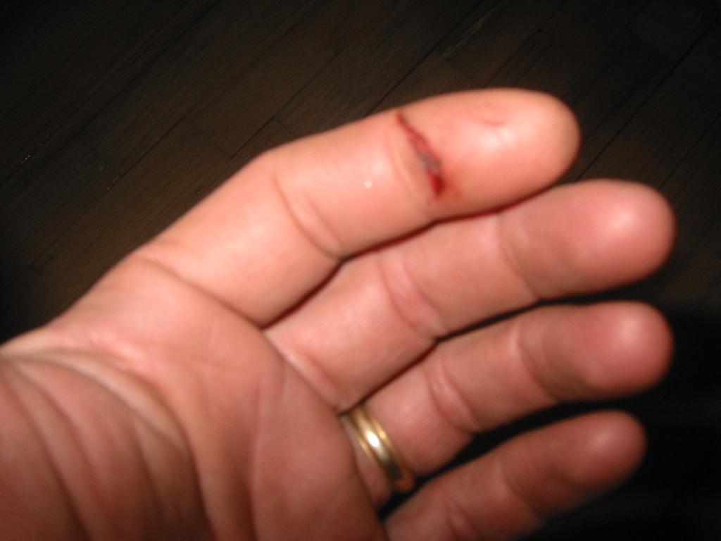 (3) Nearly lost a finger tip. Don't try to clear the scarf while the lathe is running. That's likely in the safety instructions I threw in the trash.