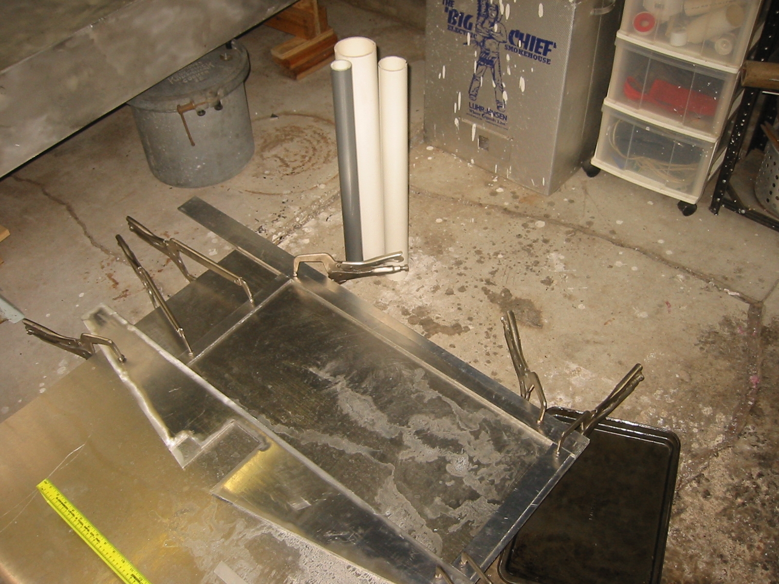 Sheet mold for machineable wax, coated with dish soap.