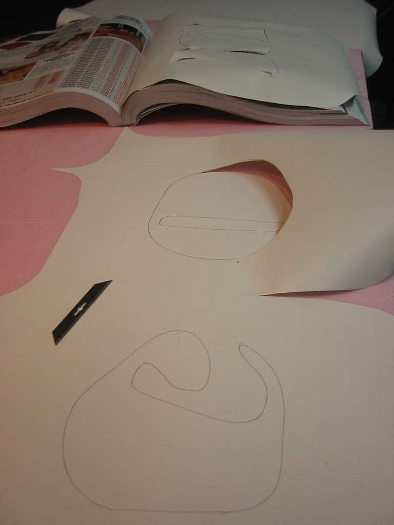 Vinyl letter stencil cut from shelf paper after the letters were drawn onto the paper using the homemade ballpoint pen CNC tool shown above.