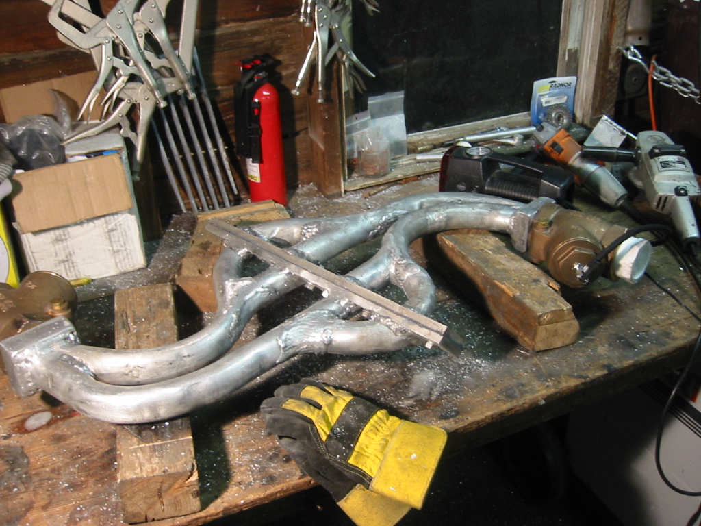 Pressure testing the manifold.