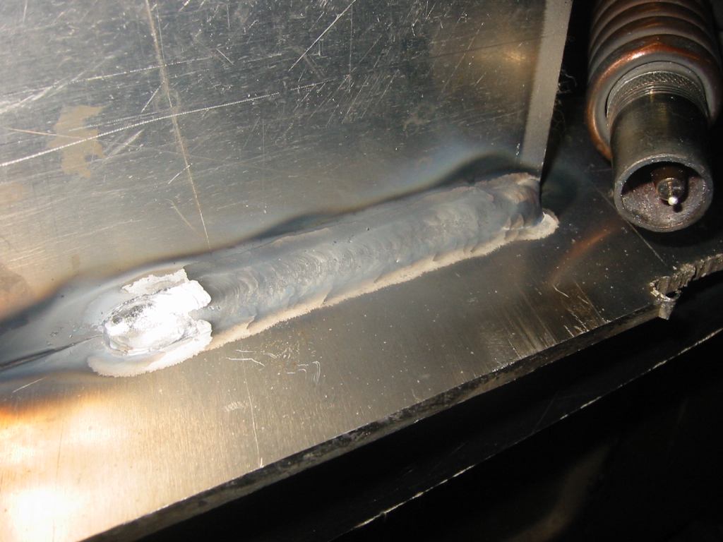 Spray weld on 3/16 inch.