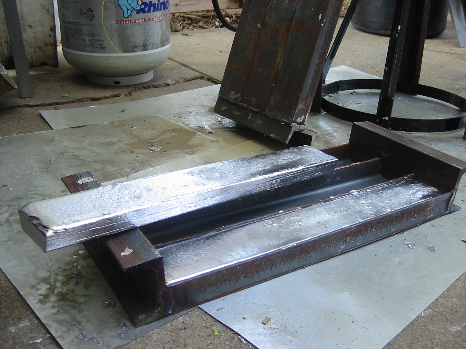 Finished lead ingot.