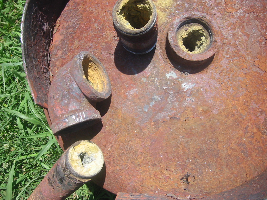 Lead oxide choking the pipe after 40 uses.