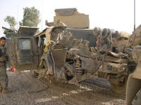 Hummer hit in rear by IED