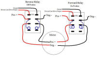 Wiring relays for forward and reverse.