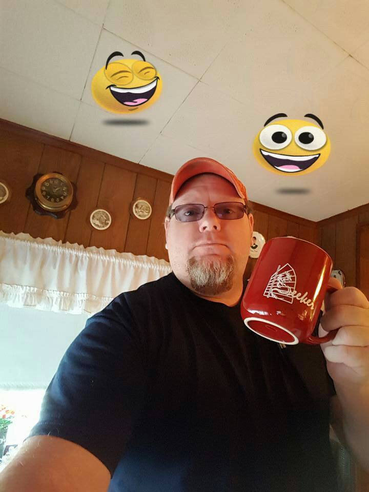 Curtis Parsons with his Big Red Mug